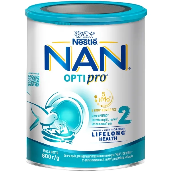 %Молочная смесь Nestle NAN 2 Optipro с 6 месяцев 800 г