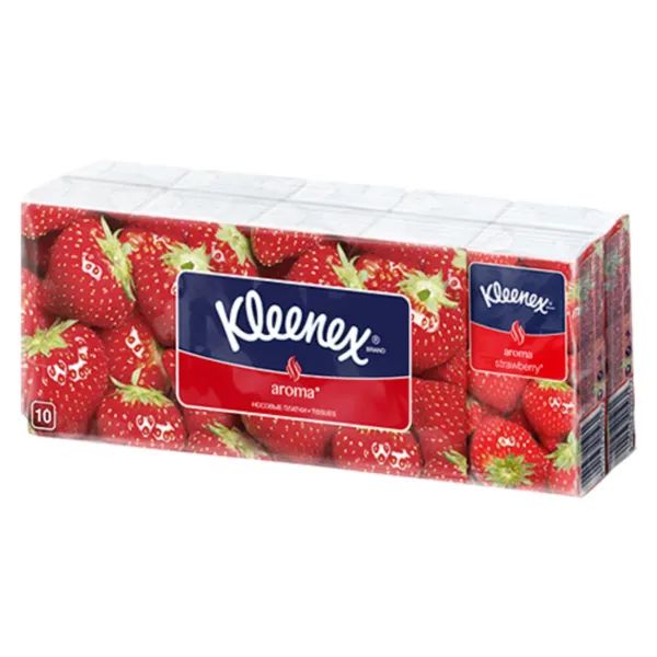 %Платочки носовые Kleenex aroma strawberry №10х10