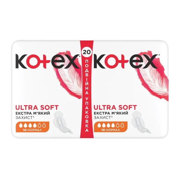 %Прокладки жіночі гігієнічні Kotex Ultra Normal Soft №20