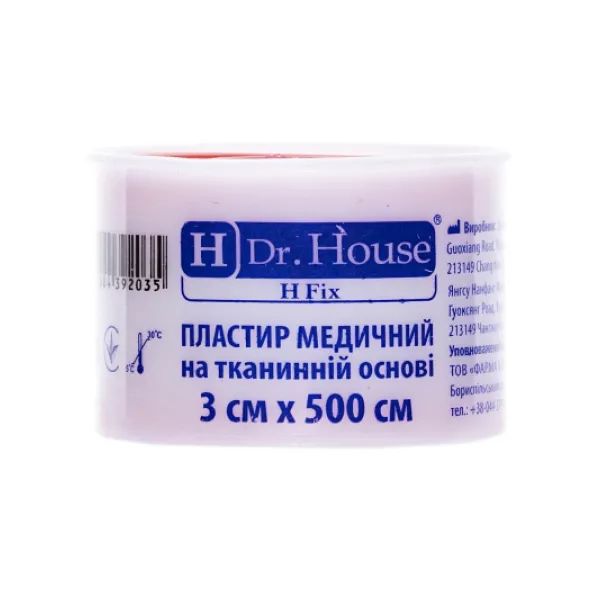 %Пластир медичний Dr. House на тканинній основі 3 см х 500 см