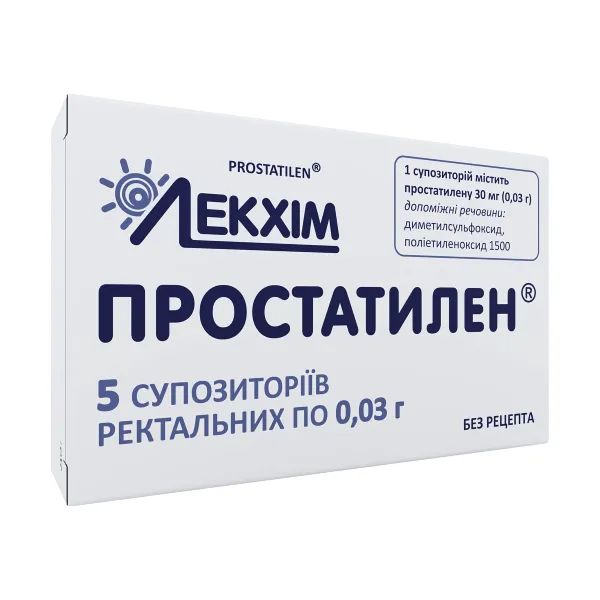 %Простатилен суппозитории ректальные 0,03 г №5
