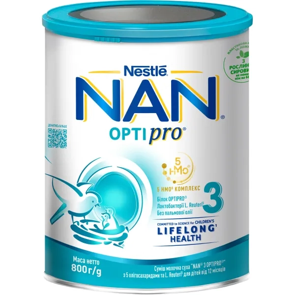 %Смесь молочная Nestle NAN 3 Optipro с 12 месяцев 800 г