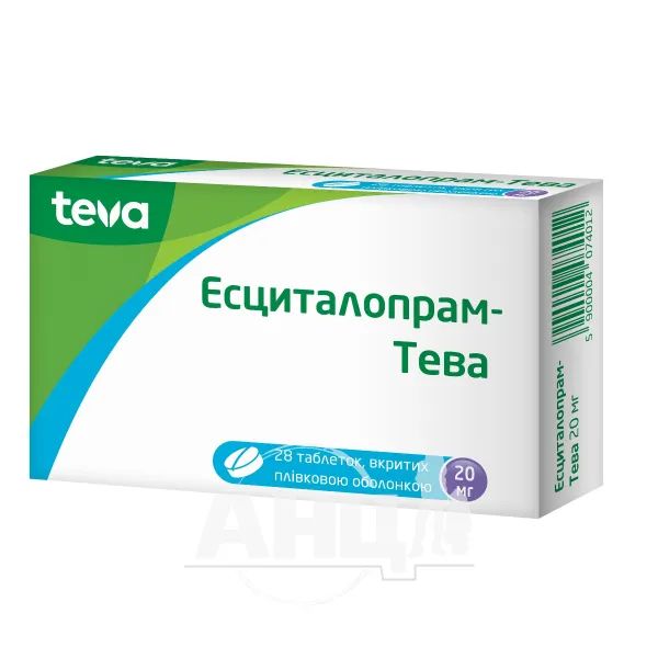 Есциталопрам-Тева таблетки вкриті плівковою оболонкою 20 мг блістер №28