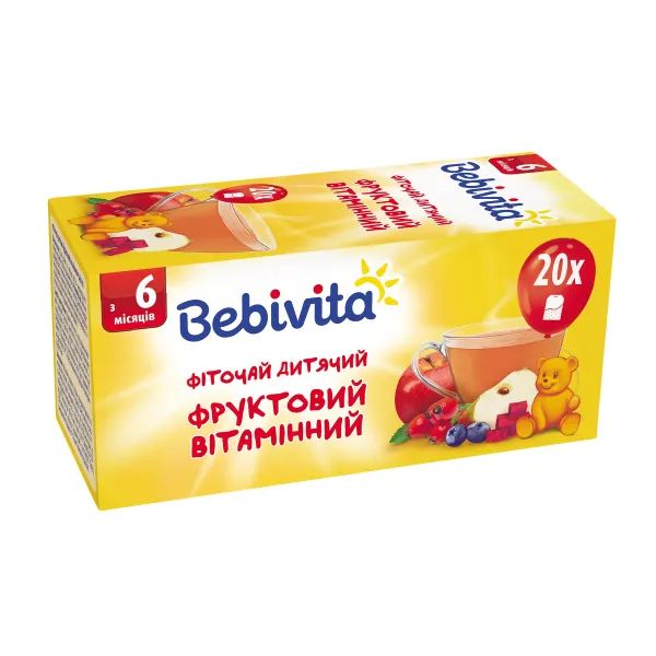 %Дитячий фіточай Bebivita фруктовий вітамінний пакетик №20
