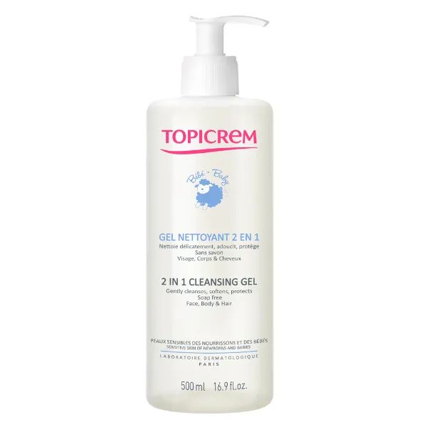 %Очищуючий гель Topicrem Baby Мое 1е 2 в 1 флакон 500 мл