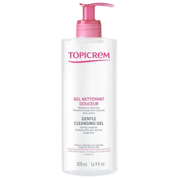 Мягкий очищающий гель Топикрем Topicrem Ультраувлажняющий для кожи тела и волос 500 мл