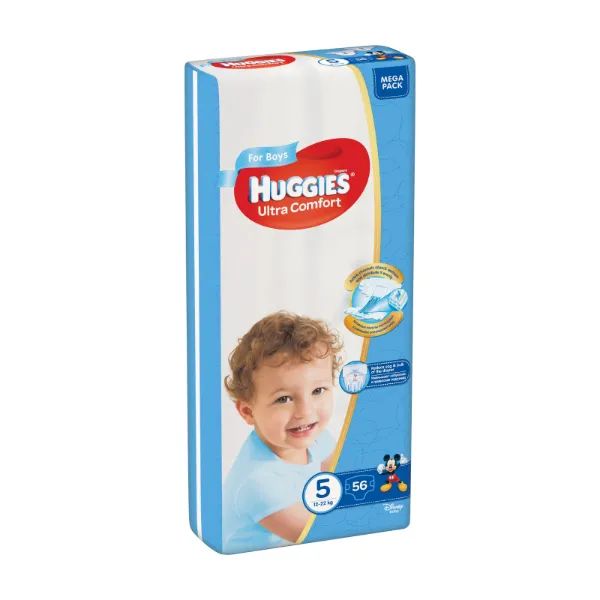 %Підгузки дитячі гігієнічні Huggies Ultra Comfort 5 boy №56