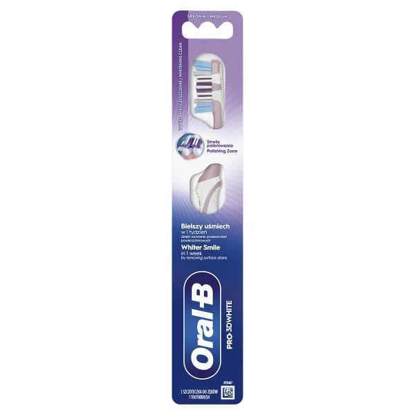 %Зубна щітка Oral-B 3D White 40 середньої жорсткості №1