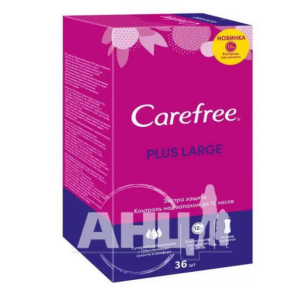 %Ежедневные прокладки Carefree Plus Large №36