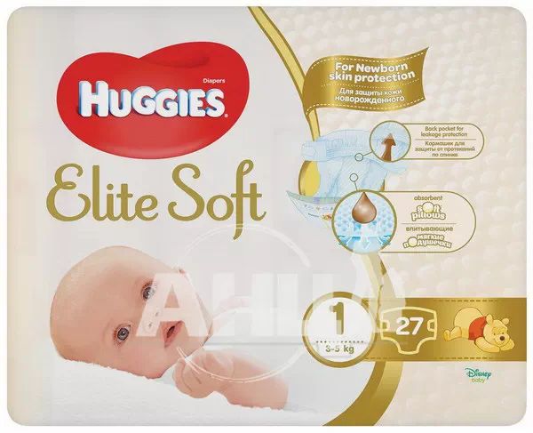 Підгузки дитячі гігієнічні Huggies Elite Soft розмір 1 №27
