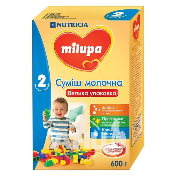 %Суміш молочна Milupa 2 з 6 до 12 місяців 600 г