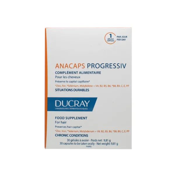 %Пищевая добавка против выпадения волос Ducray Anacaps Progressiv №30