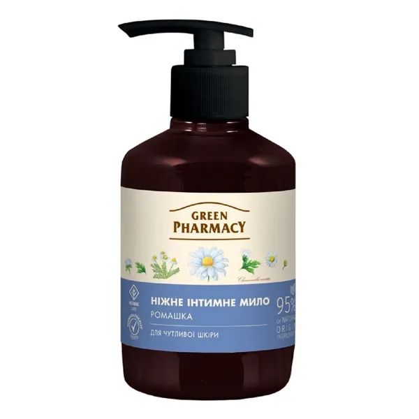 %Мило інтимне Green Pharmacy Ромашка для чутливої шкіри 370 мл