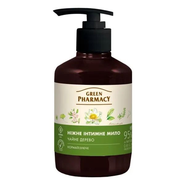 %Мило інтимне Green Pharmacy Чайне дерево антибактеріальне 370 мл