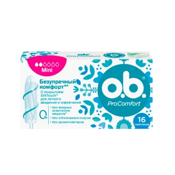 %Тампони жіночі гігієнічні o.b. Pro Comfort Mini №16