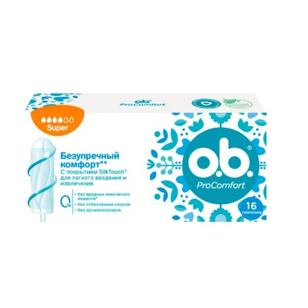 %Тампони жіночі гігієнічні o.b. Pro Comfort Super №16
