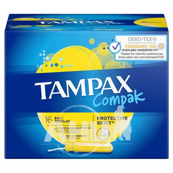 %Тампони гігієнічні Tampax compak regular №16