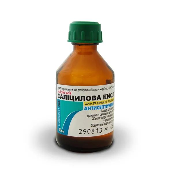 %Саліцилова кислота розчин спиртовий для зовнішнього застосування 1 % флакон 40 мл