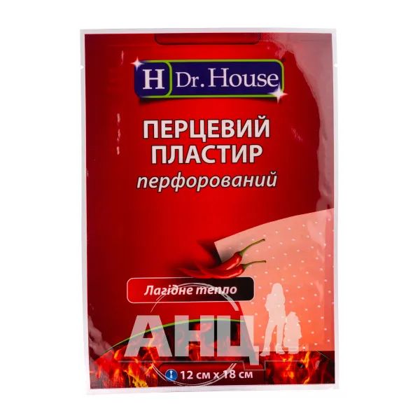 %Пластир перцевий Dr.House 12 см х 18 см перфорований