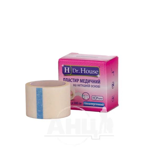Пластырь медицинский Dr.House 2,5 см х 500 см на нетканной основе с подвесом