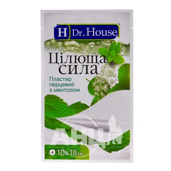 %Пластир знеболюючий з ментолом цілюща сила H Dr House 10 см х 18 см