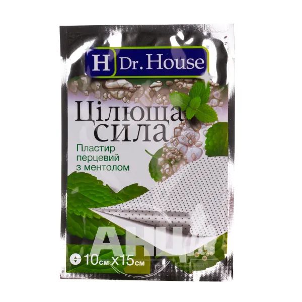 %Пластир знеболюючий з ментолом цілюща сила H Dr House 10 см х 15 см