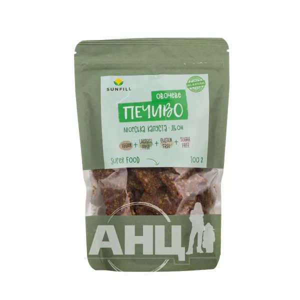 %Печенье Sunfill овощное с морской капустой 100 г