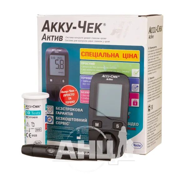 Глюкометр для визначення рівня глюкози в крові Акку-Чек Актив