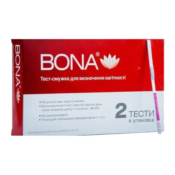 %Тест-смужка для визначення вагітності Bona