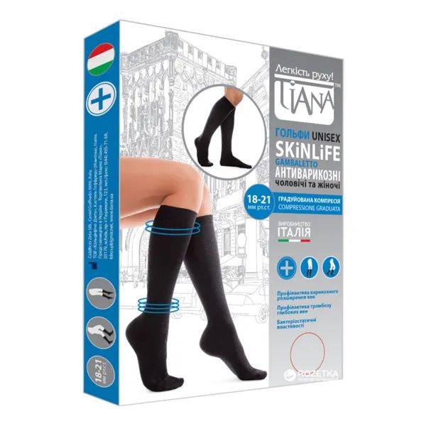 ГОЛЬФЫ TIANA КОМПР.18-21ММ 140 DEN ЧЕРНЫЕ Р.5  0547