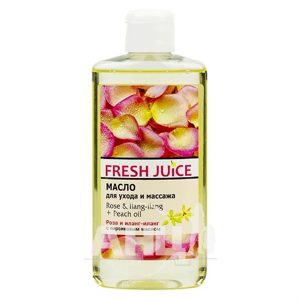 %Олія для догляду та масажу Fresh Juice Rose&Ilang-Ilang + Peach oil 150 мл