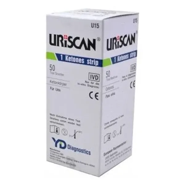 %Тест-смужки Uriscan U15 Кетони для визначення ацетону в крові №50