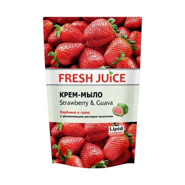 %Крем-мило Fresh Juice Strawberry & Guava дой-пак 460 мл