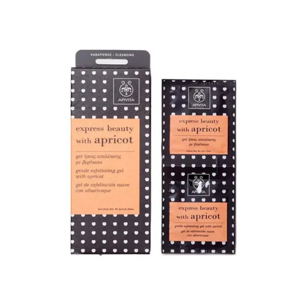 %Гель Apivita Express Beauty делікатний відлущуючий з абрикосом 2х8 мл