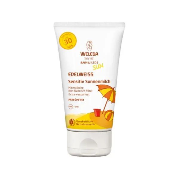 %Солнцезащитное молочко Weleda Edelweiss для чувствительной кожи SPF 30 150 мл
