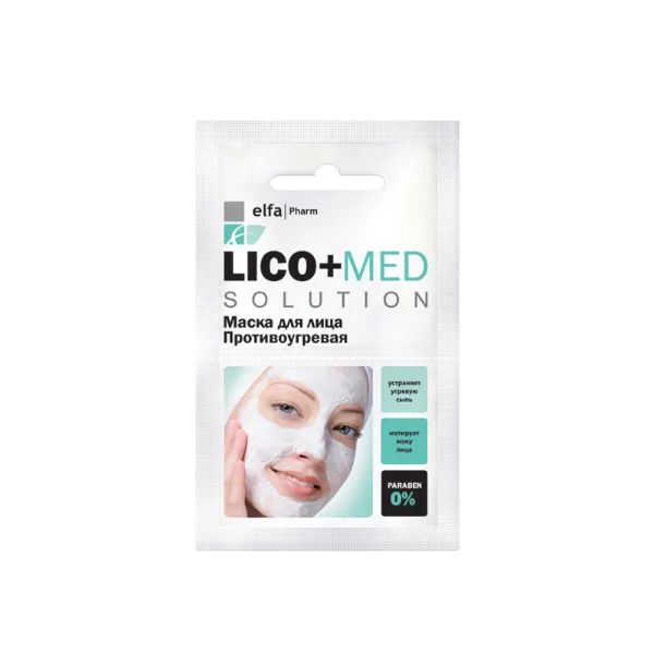 %Маска для обличчя Elfa Pharm Lico + Med Solution противогрова 20 мл