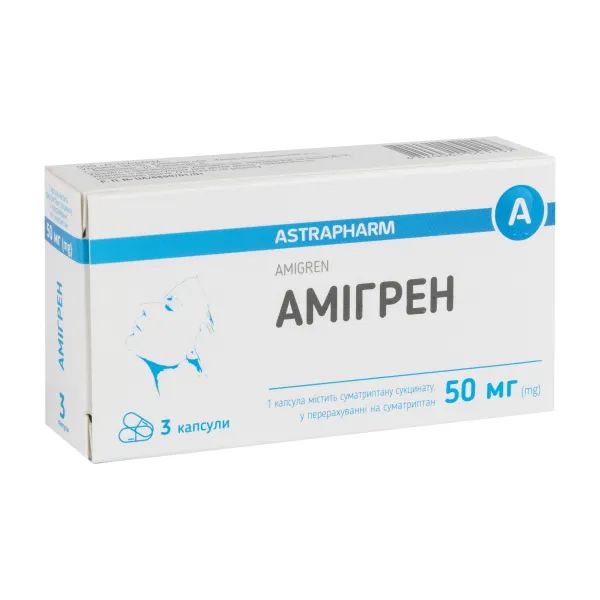 %Амігрен капсули 50 мг №3