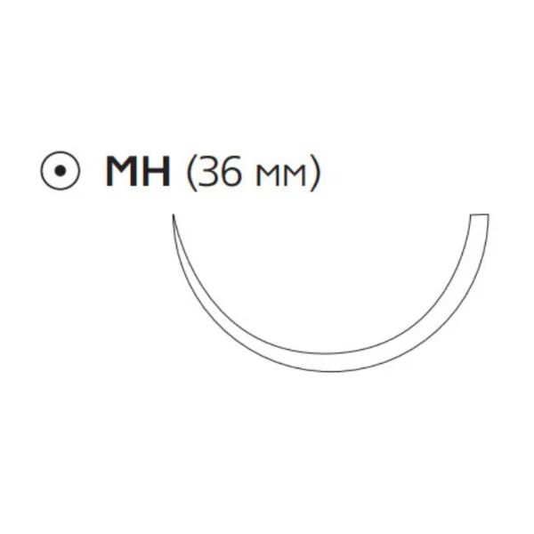 %Монокрил нить W3457 №1-0 фиолетовая игла колющая 36 мм окружность 1/2