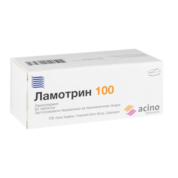 %Ламотрин 100 таблетки 100 мг блистер №60