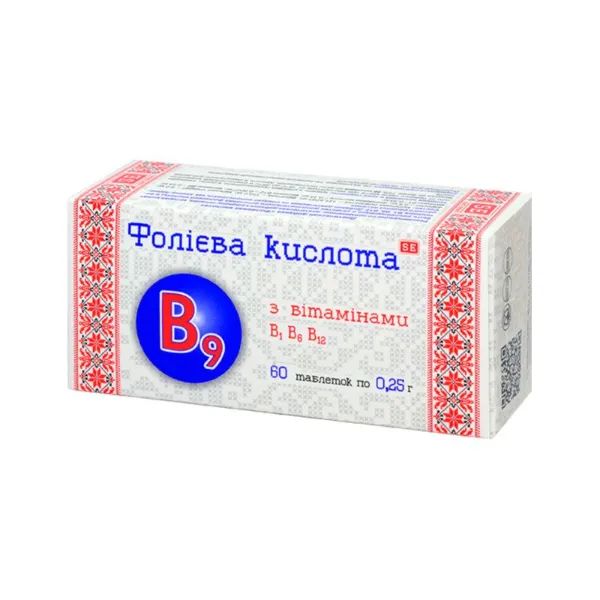 %Фолиевая кислота таблетки 0,25 г №60