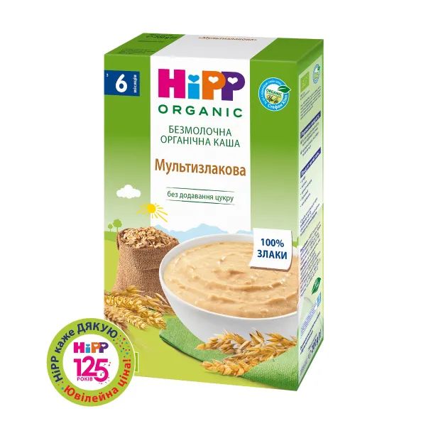 %Каша безмолочная органическая мультизлаковая с 6 месяцев HiPP 200 г