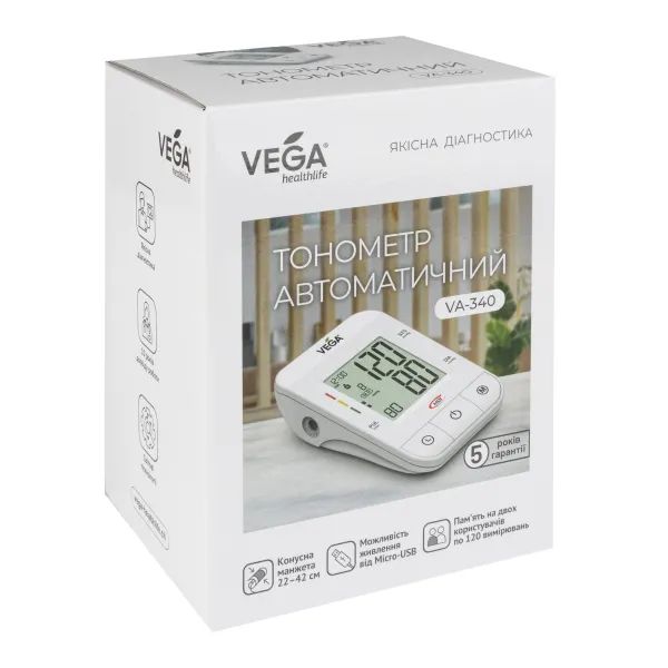 %Автоматический тонометр VEGA VA-340