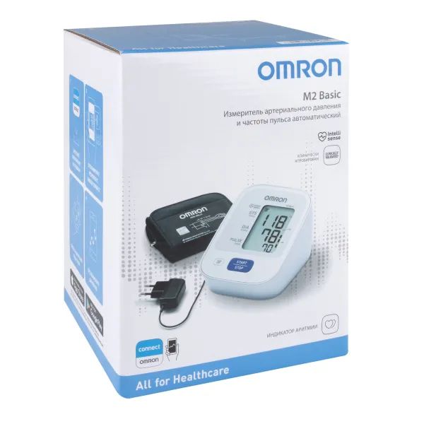 %Автоматический тонометр с адаптером Omron M2 Basic HEM-7121-ALRU