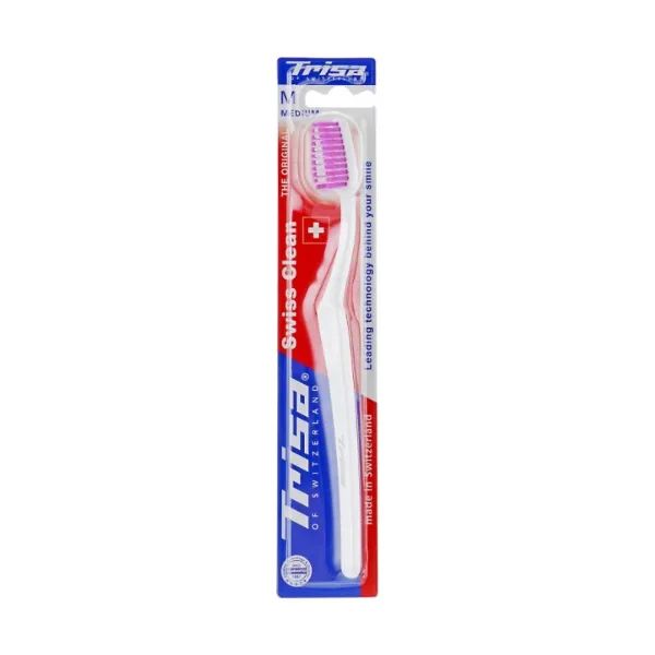 %Зубная щетка Trisa swiss clean средней жесткости
