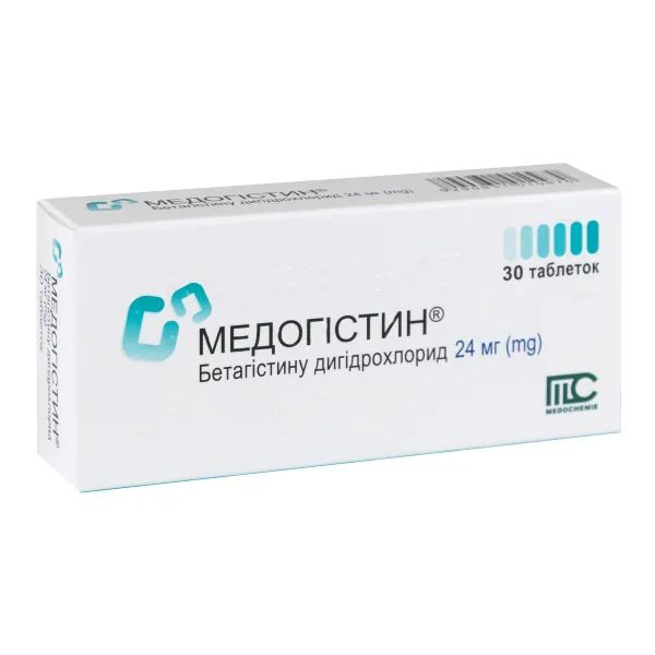 %Медогістин таблетки 24 мг блістер №30