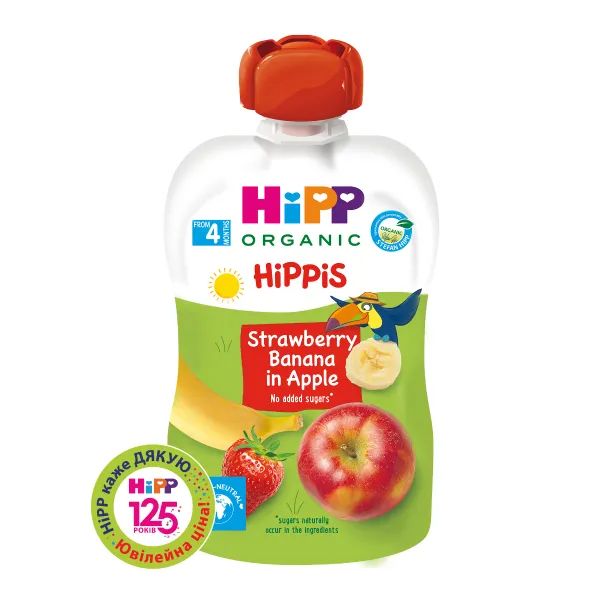 %Пюре фруктовое HiPP яблоко-клубника-банан с 4 месяцев 100 г