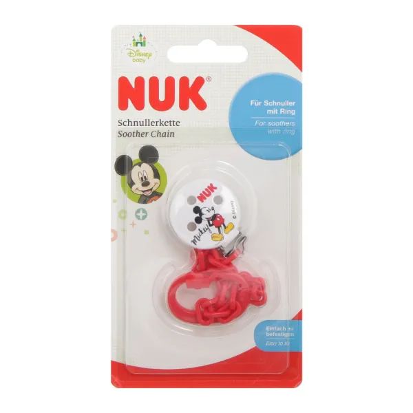 %Тримач для пустушки Nuk Кліпса Disney Mickey 10256312 з ланцюжком для пустушки