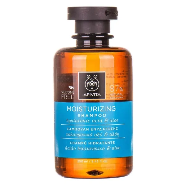 %Шампунь Apivita зволожуючий з гіалуроновою кислотою і алое 250 мл