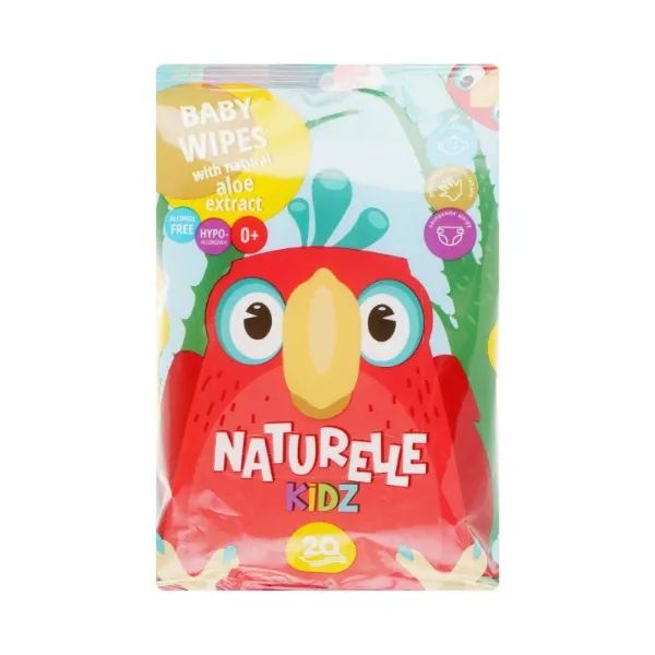 %Вологі серветки дитячи Naturelle Kidz алоє №20
