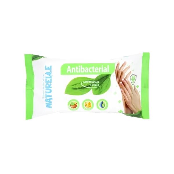 %Вологі серветки Naturelle antibacterial з екстрактом подорожника №48